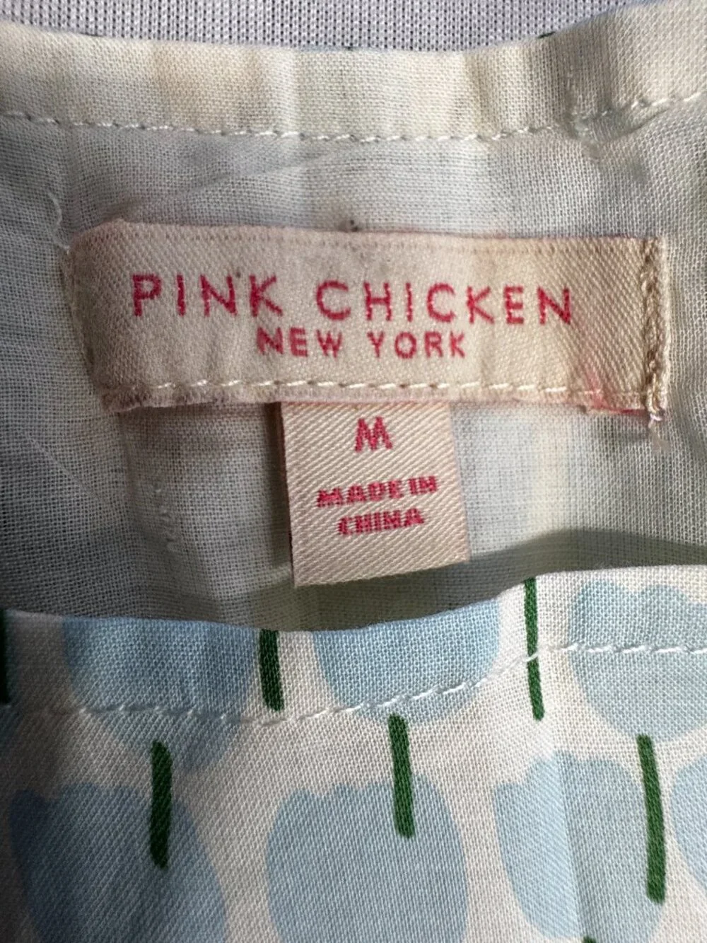 Pink Chicken Krista Cottagecore Floral Maxi Kaftan Prairie Dress Blue Tulips - Picture 11 of 15
